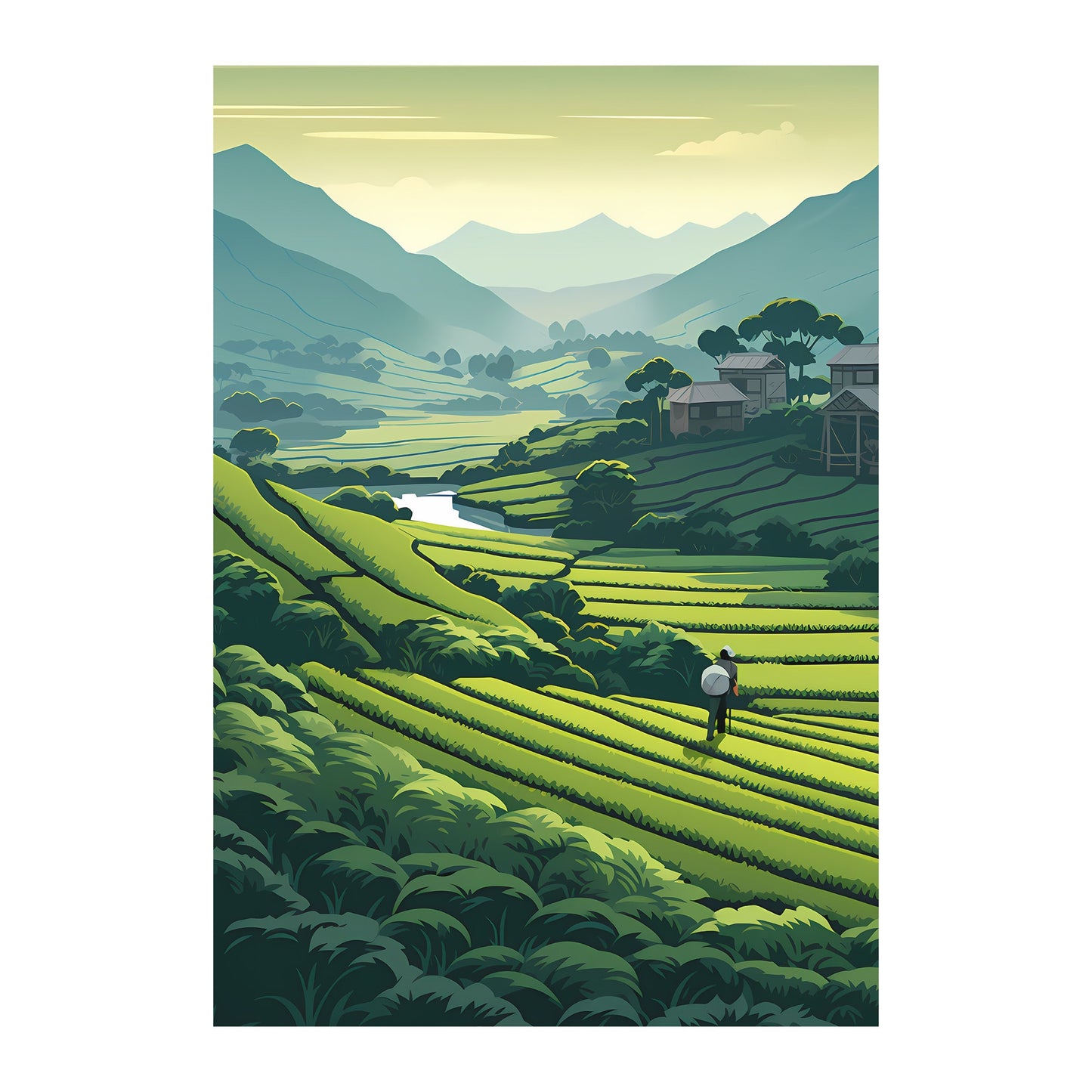 Tea Garden, Bangladesh Wall Art - Uncharted Borders